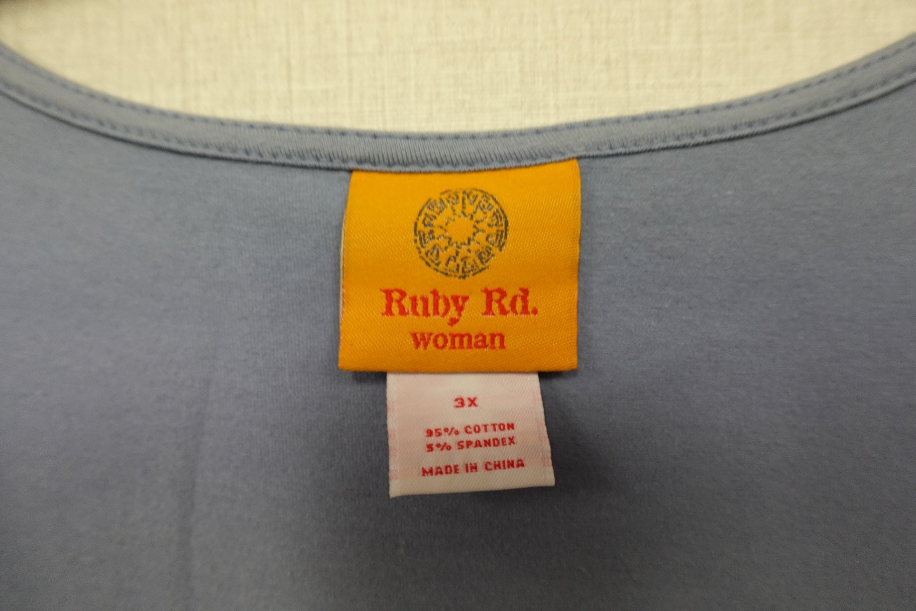 Ruby Rd., 3/4 SLEEVE TOP, 3X