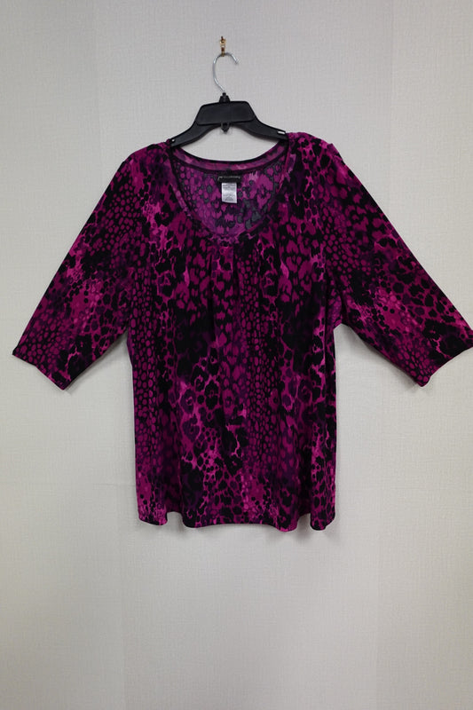 JMS, 3/4 SLEEVE TOP, 3X