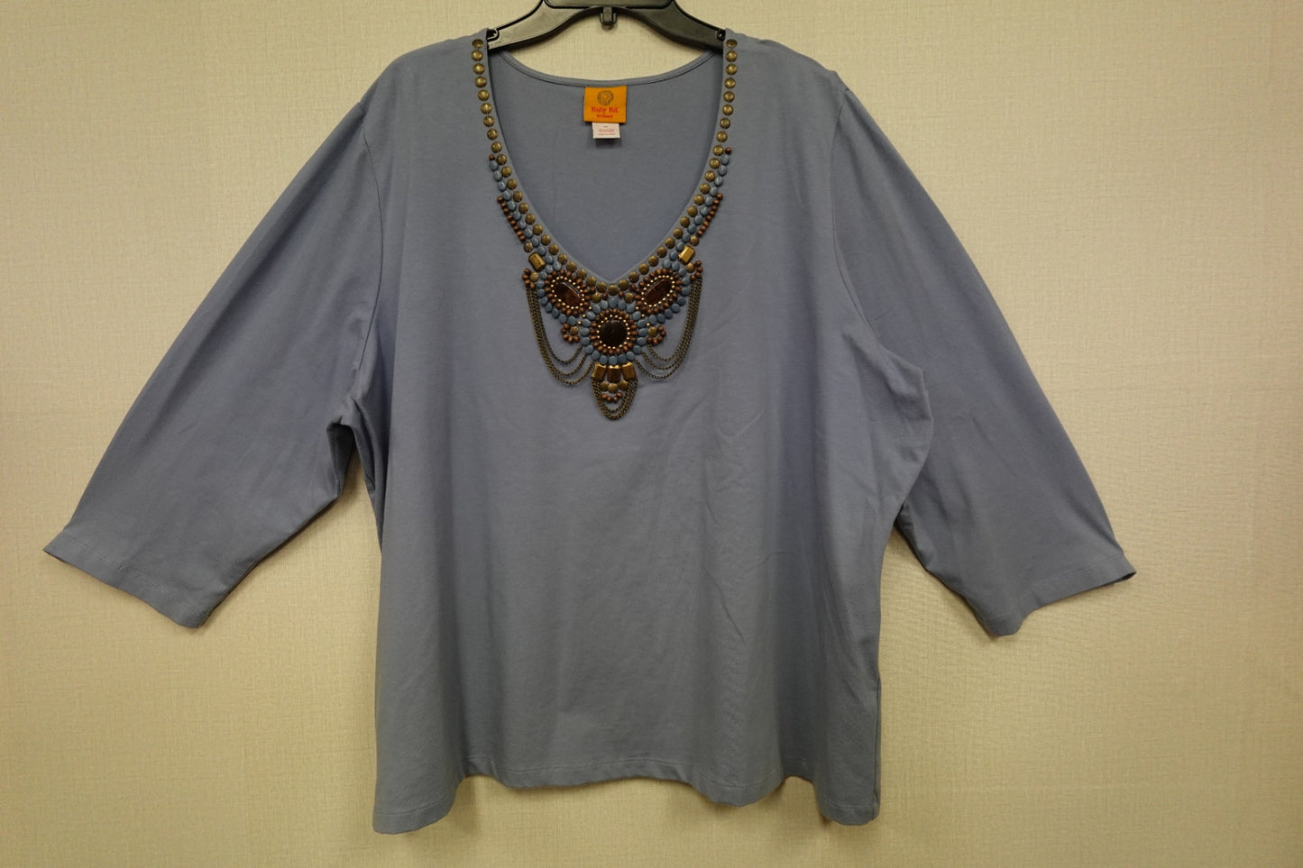 Ruby Rd., 3/4 SLEEVE TOP, 3X