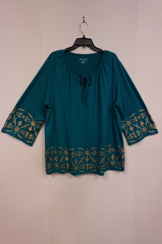 Kim Rogers, 3/4 SLEEVE TOP, 2X