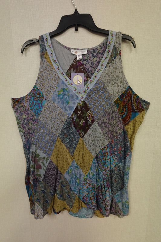 Blue Sky, Sleeveless Top, 2X