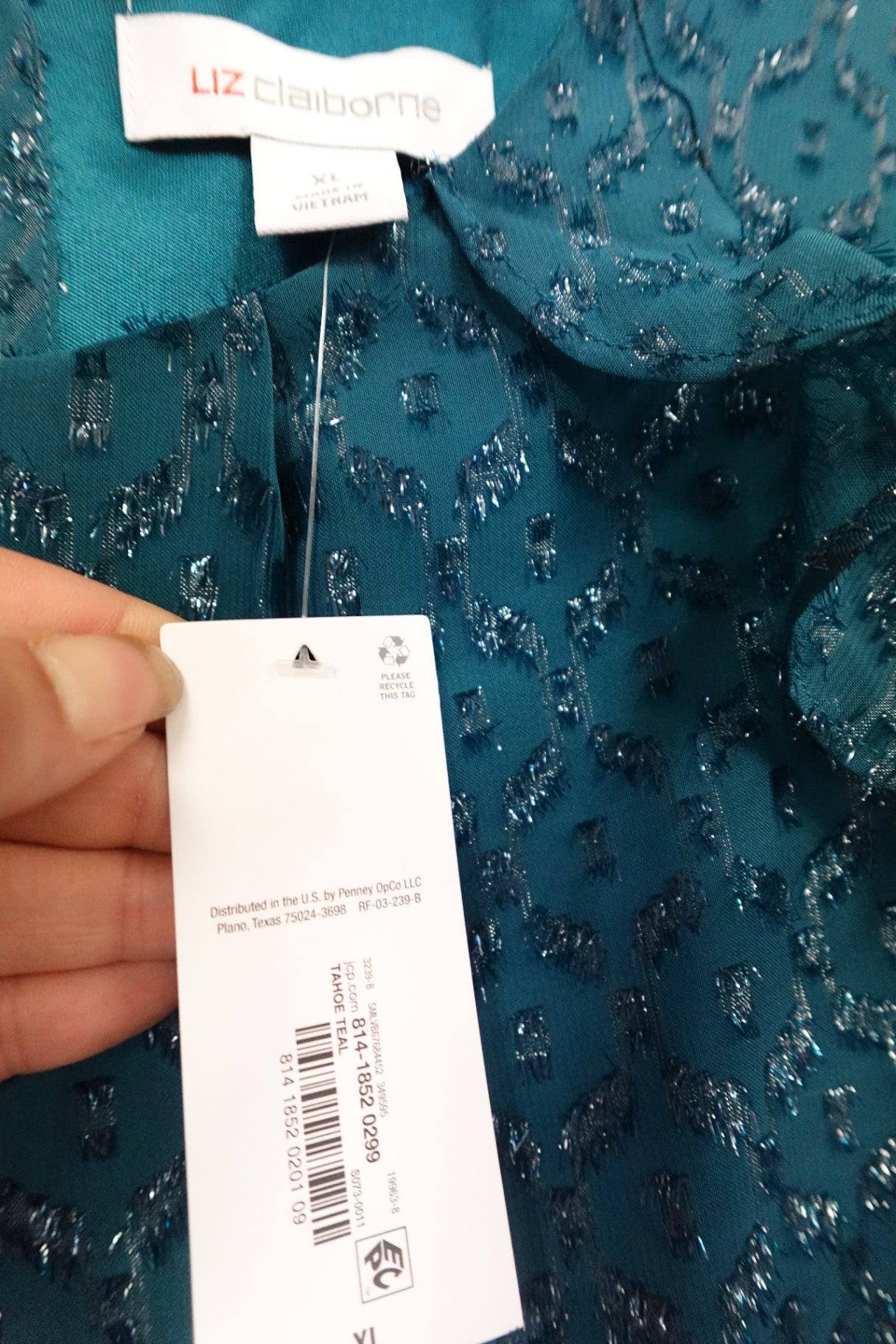 Liz Claiborne, Long Sleeves Top, XL- Condition: New with tags