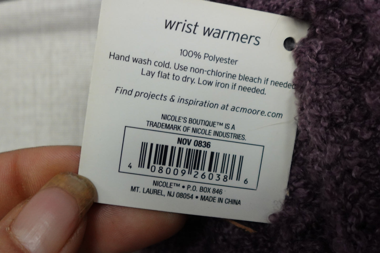 Nicolle's Boutique, Wrist Warmers, one-size- Condition: New with tags