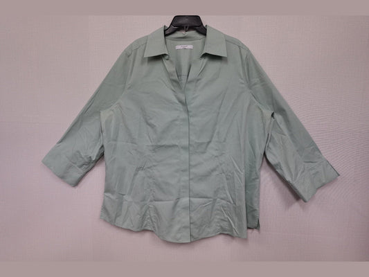 foxcroft, 3/4 SLEEVE TOP, 3X