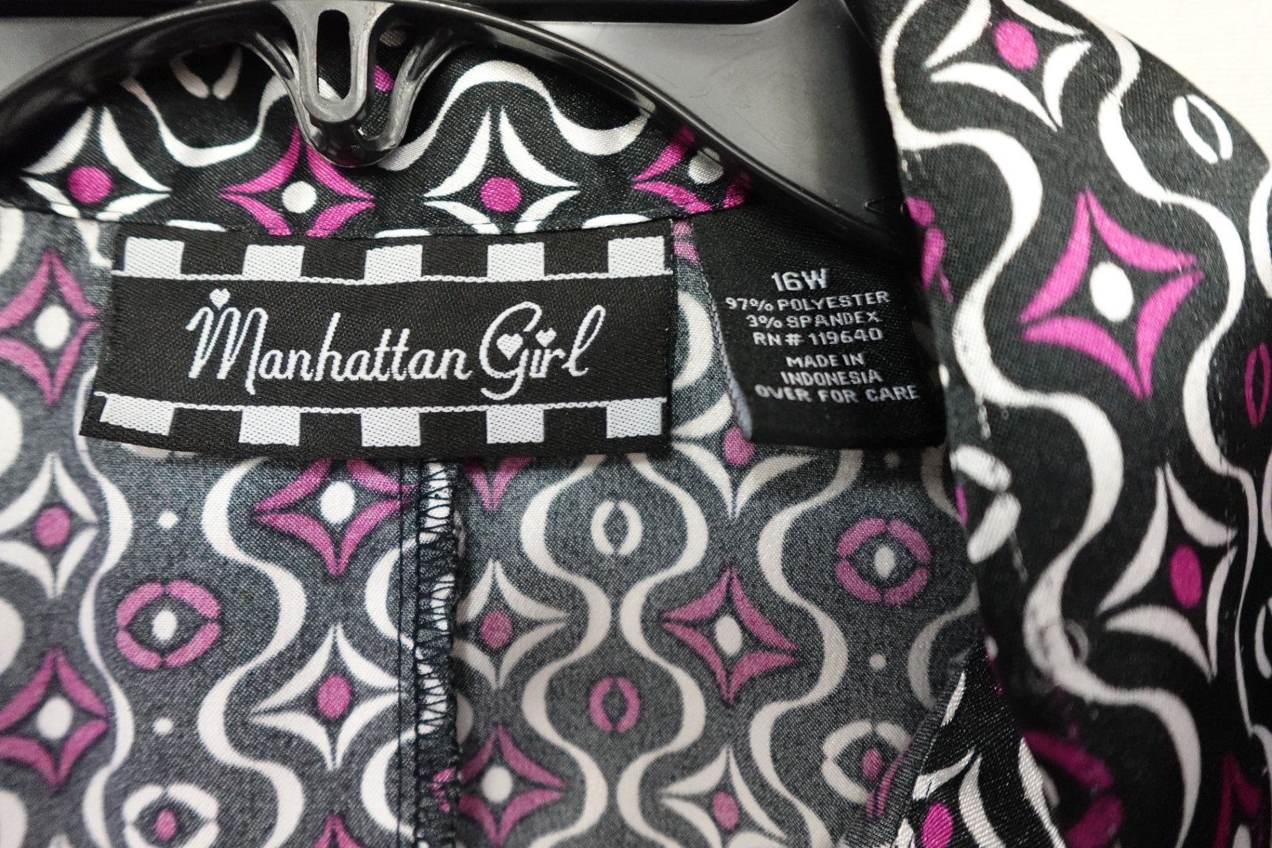 Manhattan Girl, 3/4 Sleeve Top, 16W