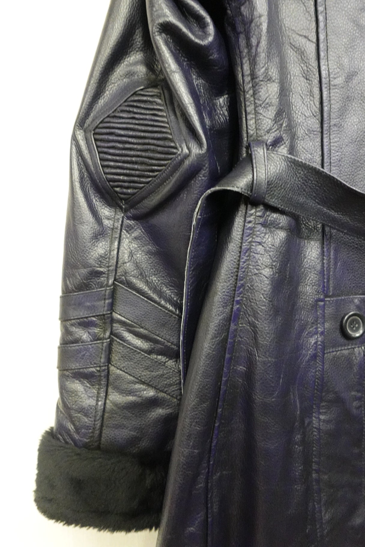 Verillas Lifestyles, NWT- Indigo Blue Leather Jacket, Size 14