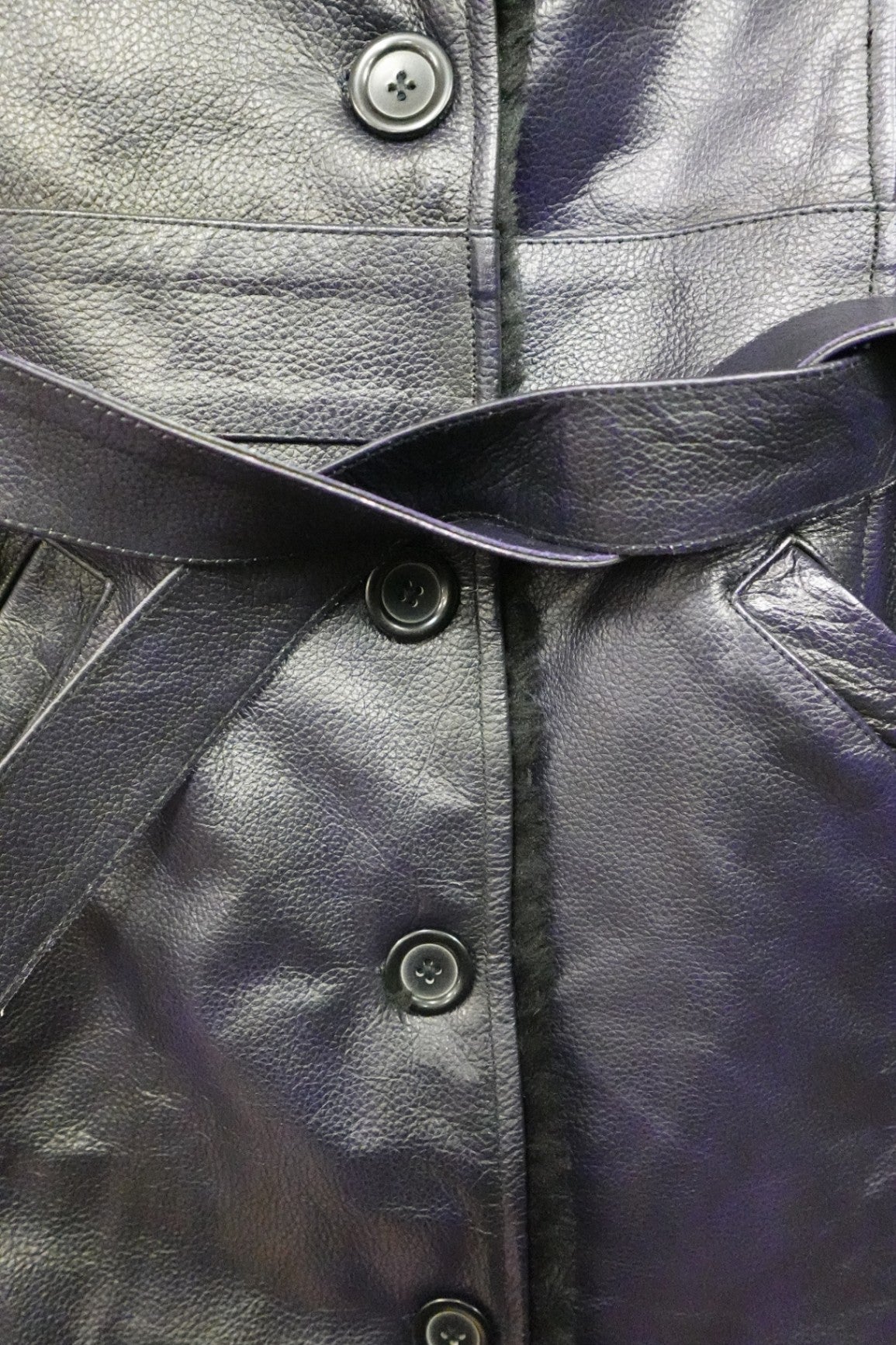 Verillas Lifestyles, NWT- Indigo Blue Leather Jacket, Size 14