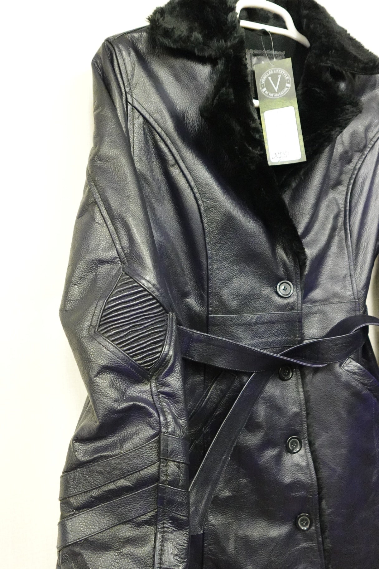 Verillas Lifestyles, NWT- Indigo Blue Leather Jacket, Size 14