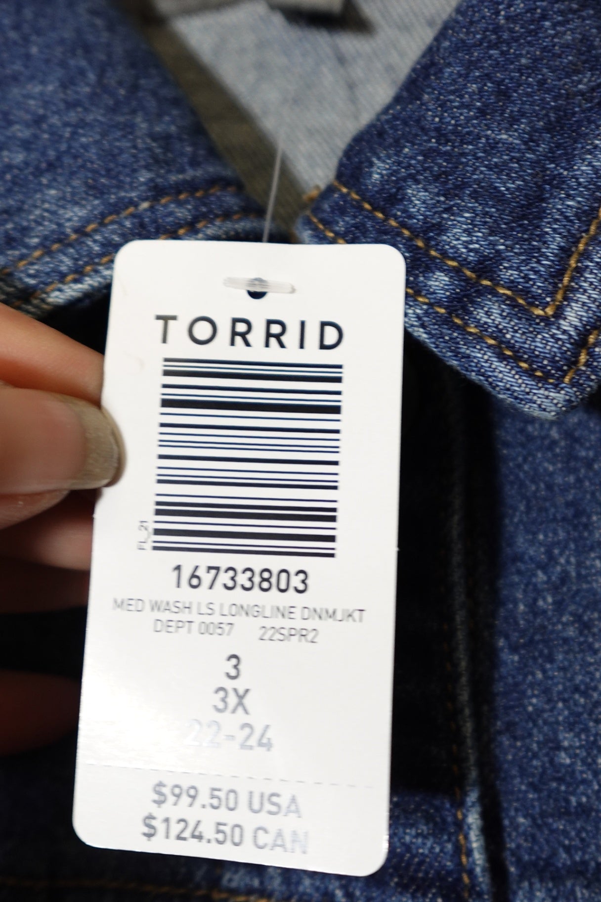 Torrid, NWT Denim Jacket, 22/24 (3X)