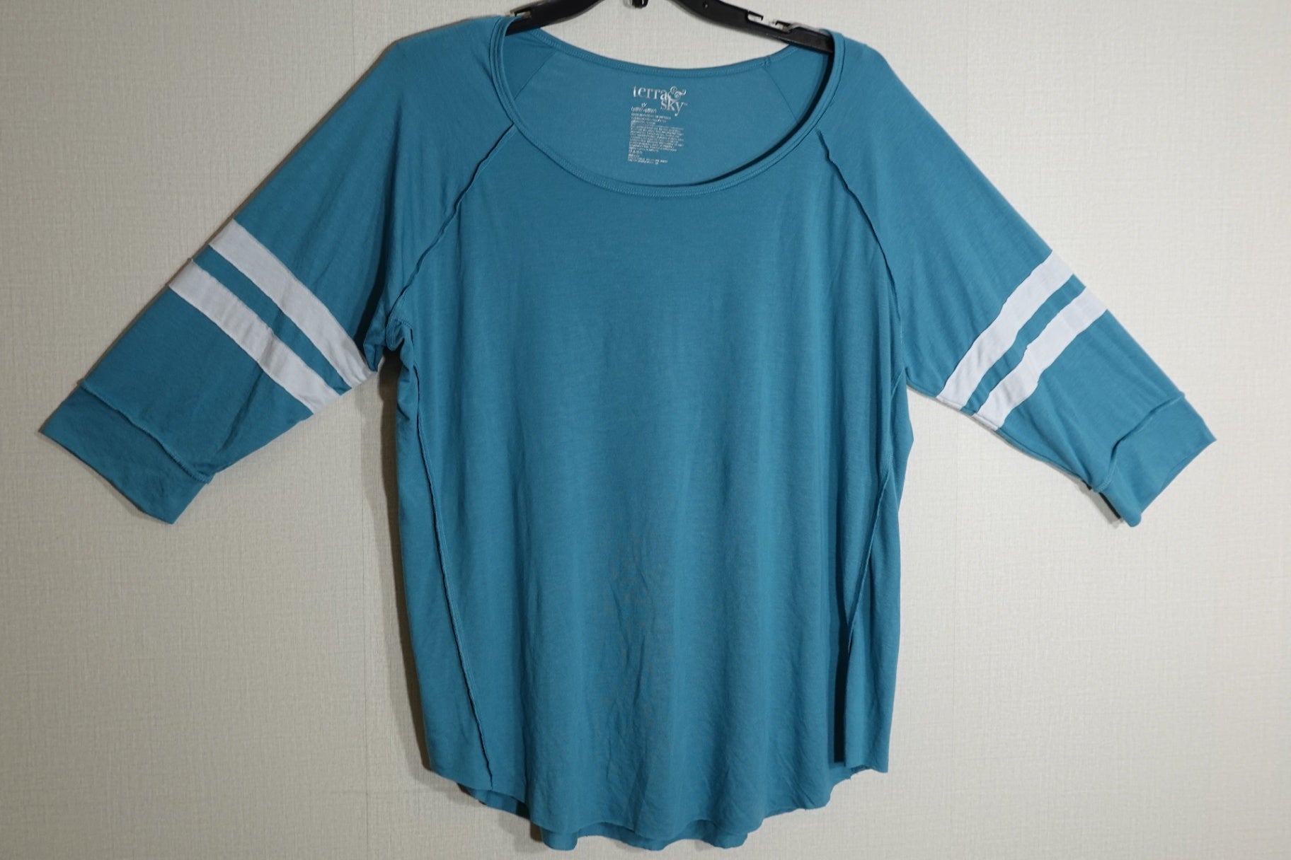 Terra & Sky, 3/4 Sleeve Top, 16/18