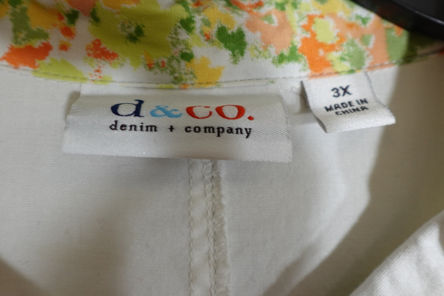 D & Co, 3/4 SLEEVE TOP, 3X