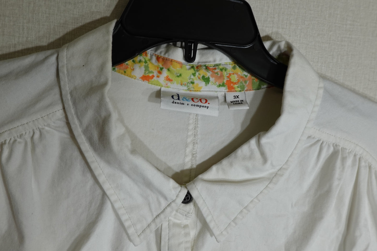 D & Co, 3/4 SLEEVE TOP, 3X