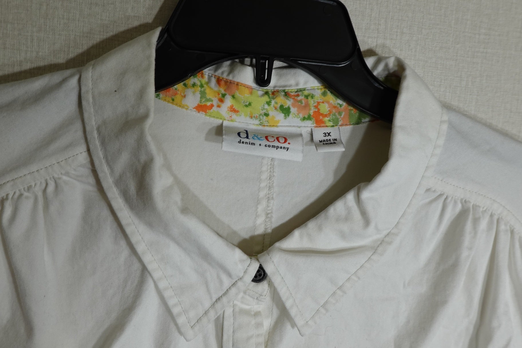 D & Co, 3/4 SLEEVE TOP, 3X