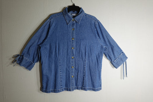 Carolina Blues, 3/4 SLEEVE TOP, 18W