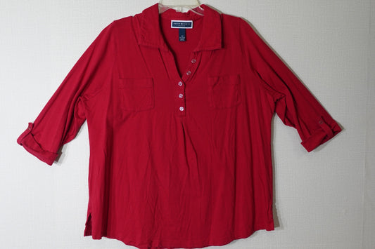 Karen Scott, 3/4 Sleeve Top, 2X