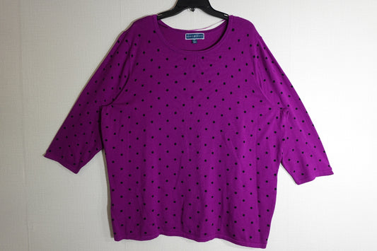 Karen Scott, 3/4 Sleeve Top, 3X