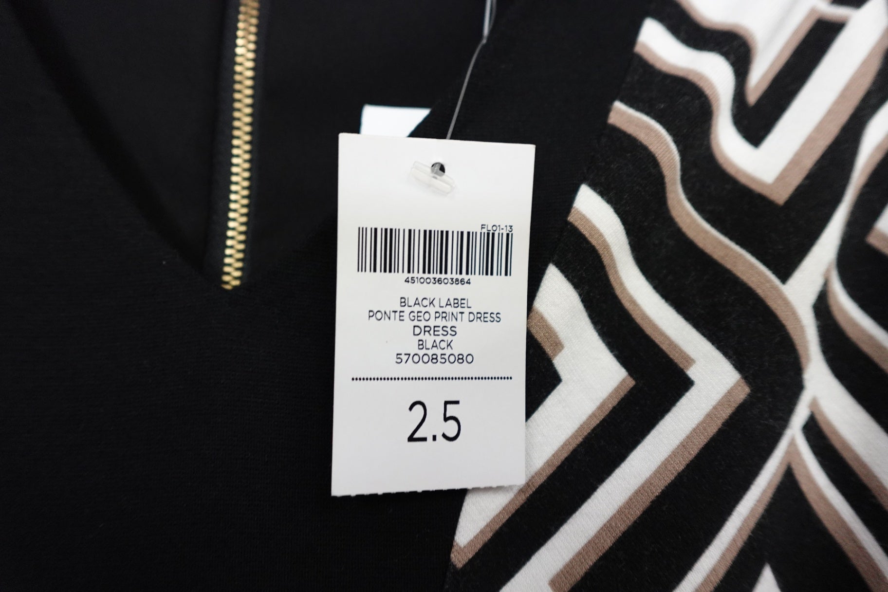Black Label Chicos, NWT Dress, L/XL (chicos 2.5)