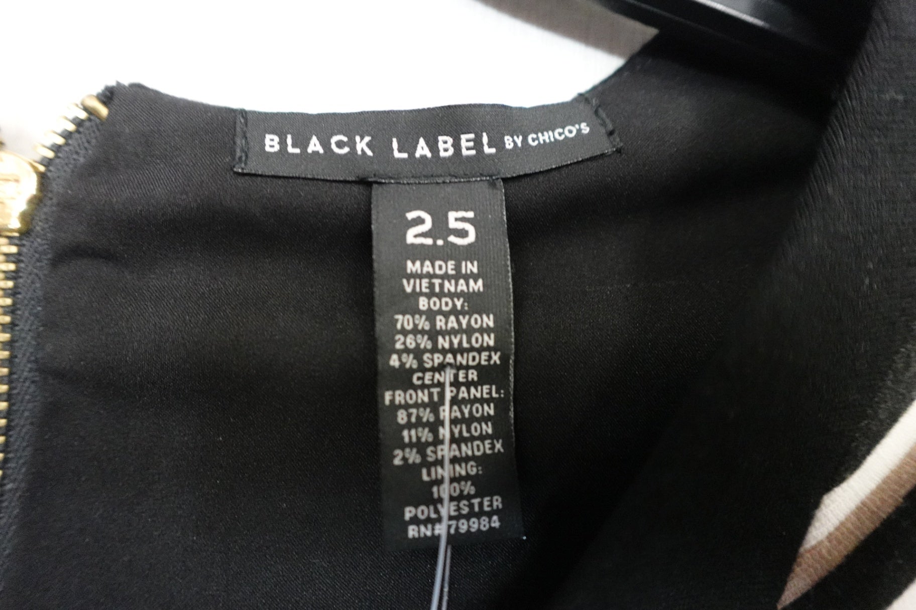 Black Label Chicos, NWT Dress, L/XL (chicos 2.5)