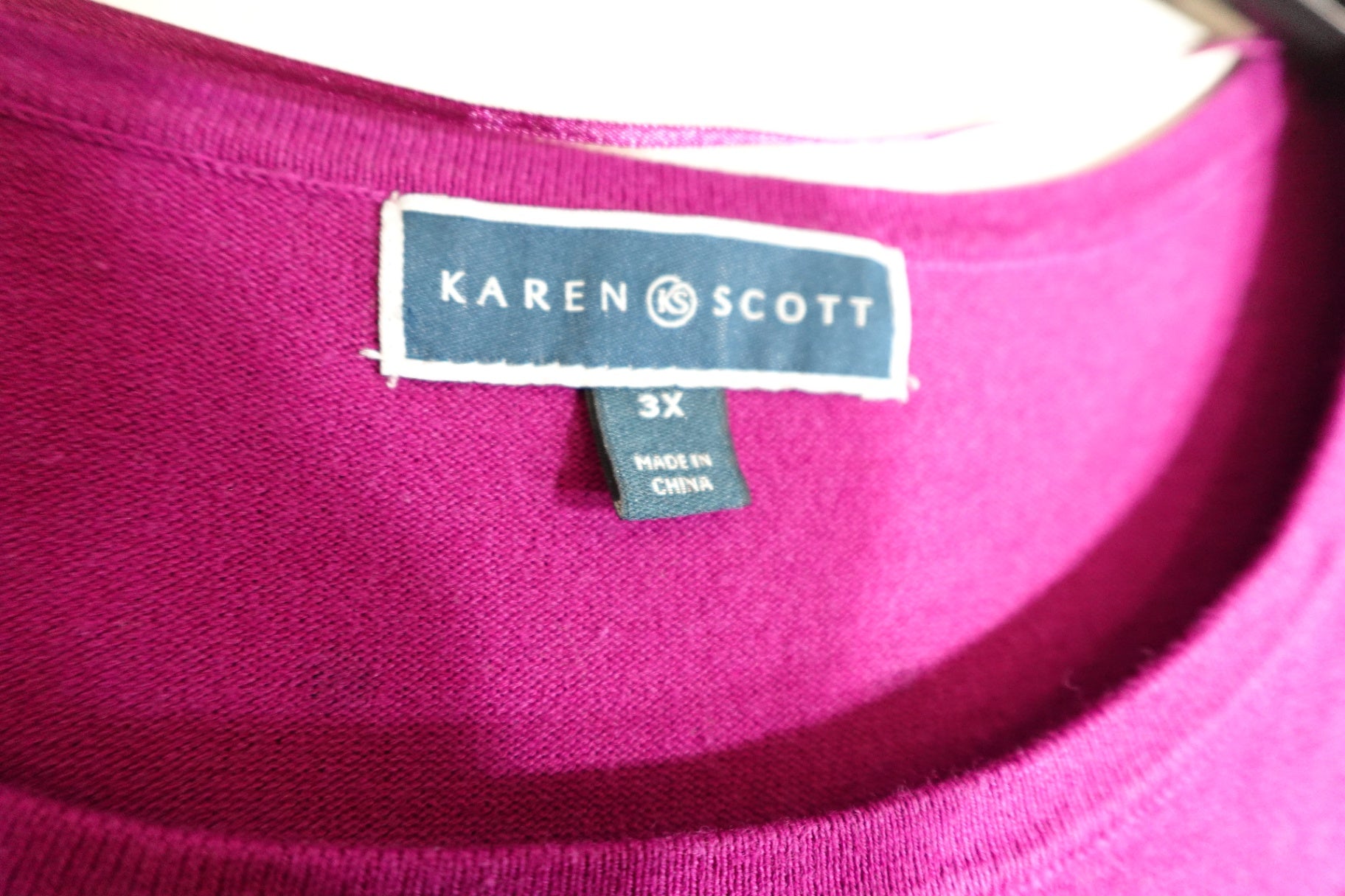 Karen Scott, 3/4 Sleeve Top, 3X
