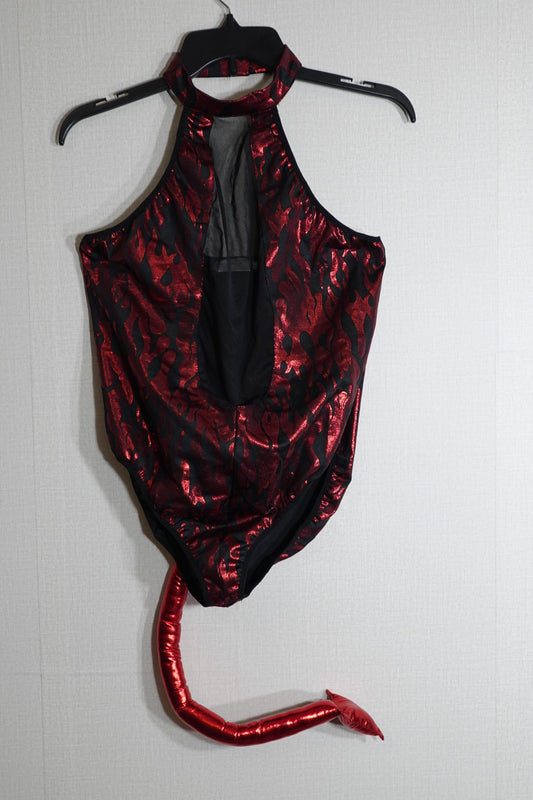 Pixieman,, Red Creature Bodysuit and Hood, Event- Costume/Cosplay, Large