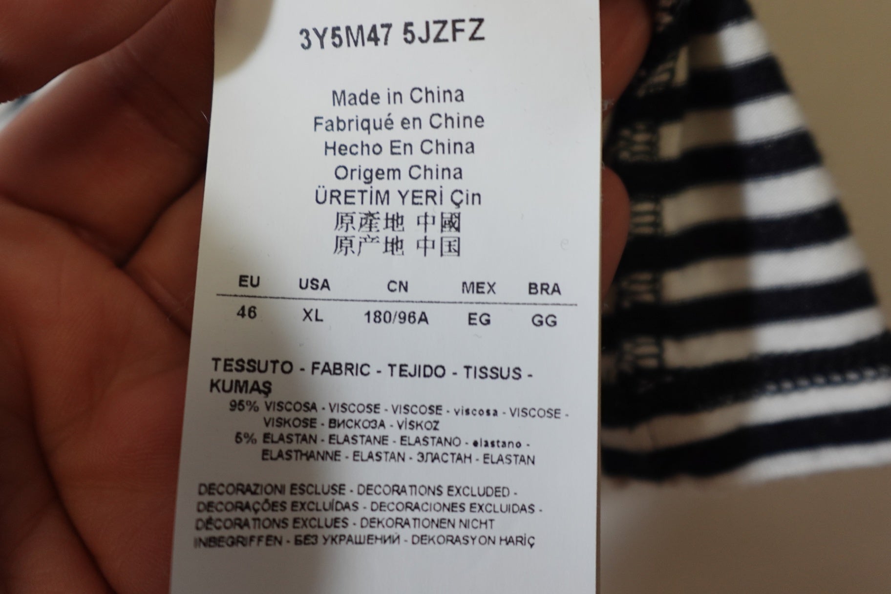 Armani Jeans, 3/4 SLEEVE TOP, XL (46)