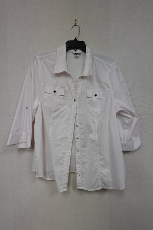 CJ Banks, 3/4 SLEEVE TOP, 2X