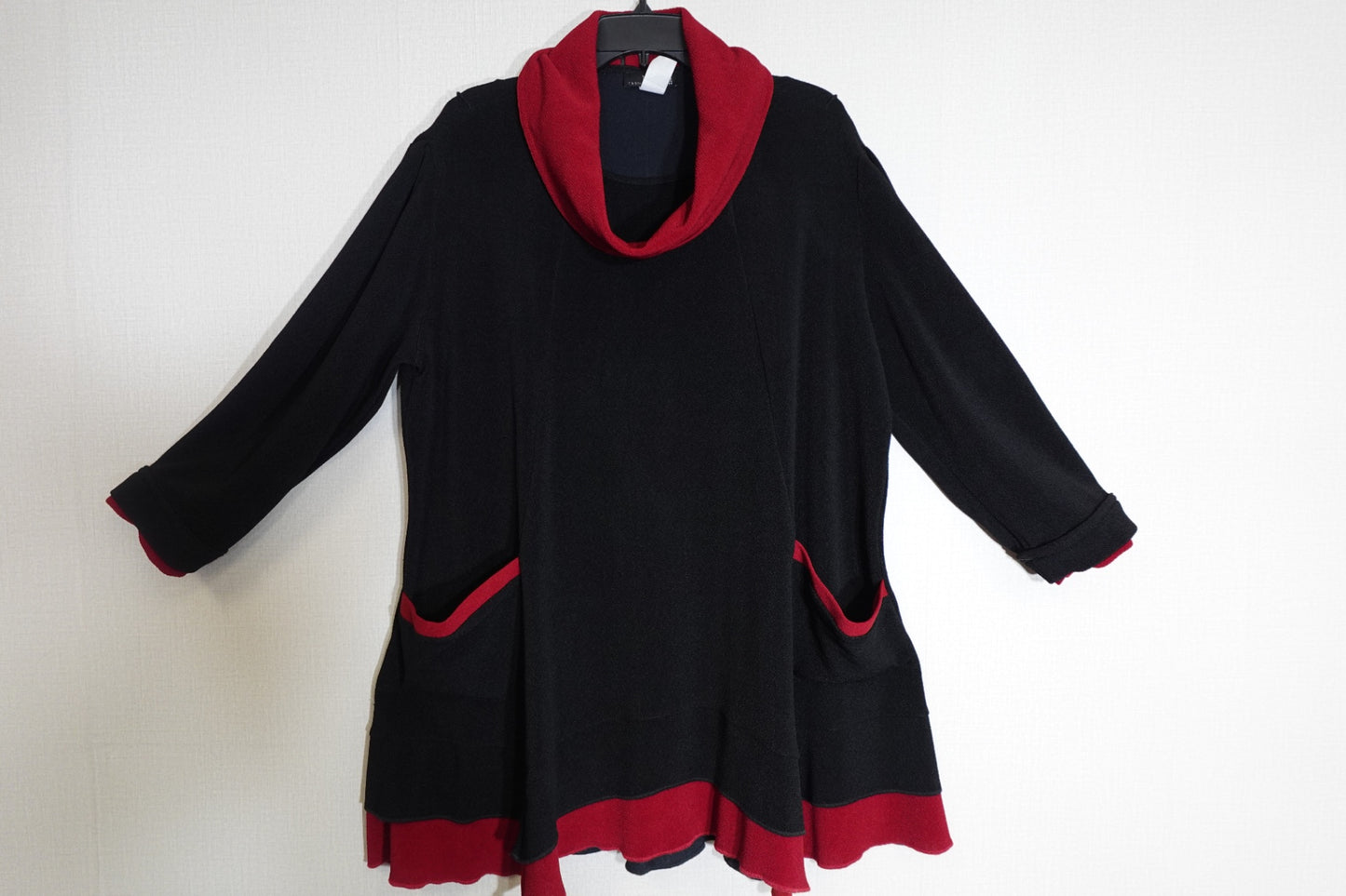 Moonlight Y&S fashion design, 3/4 SLEEVE TOP with detachable cowl, 2X