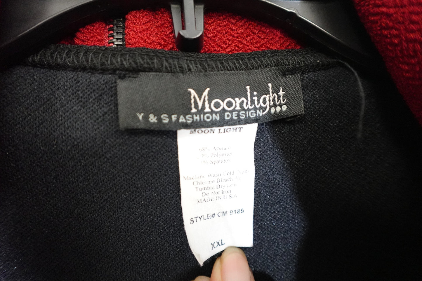 Moonlight Y&S fashion design, 3/4 SLEEVE TOP with detachable cowl, 2X