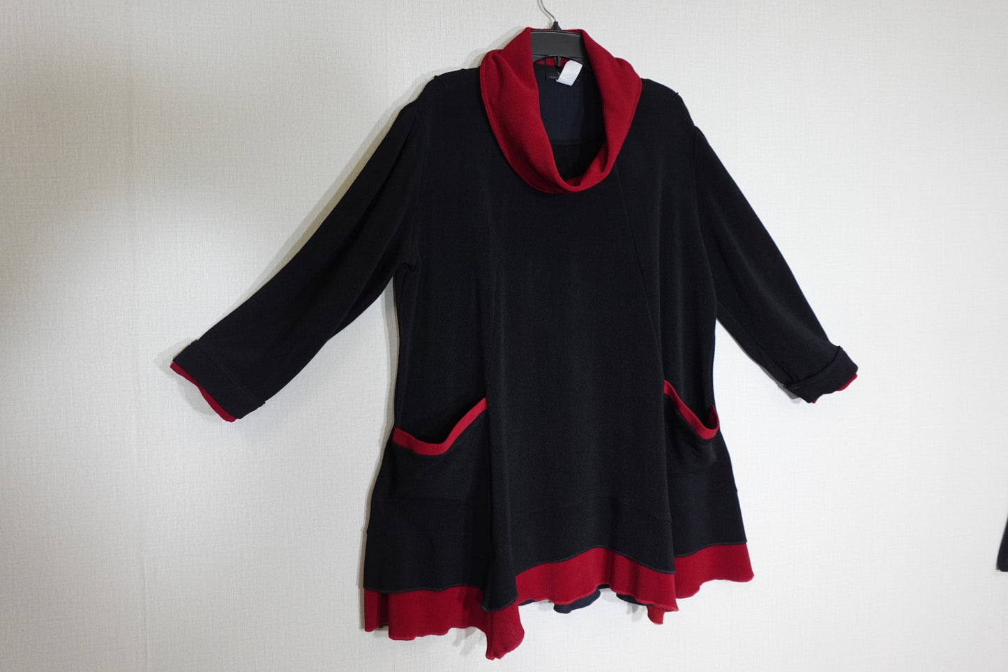 Moonlight Y&S fashion design, 3/4 SLEEVE TOP with detachable cowl, 2X