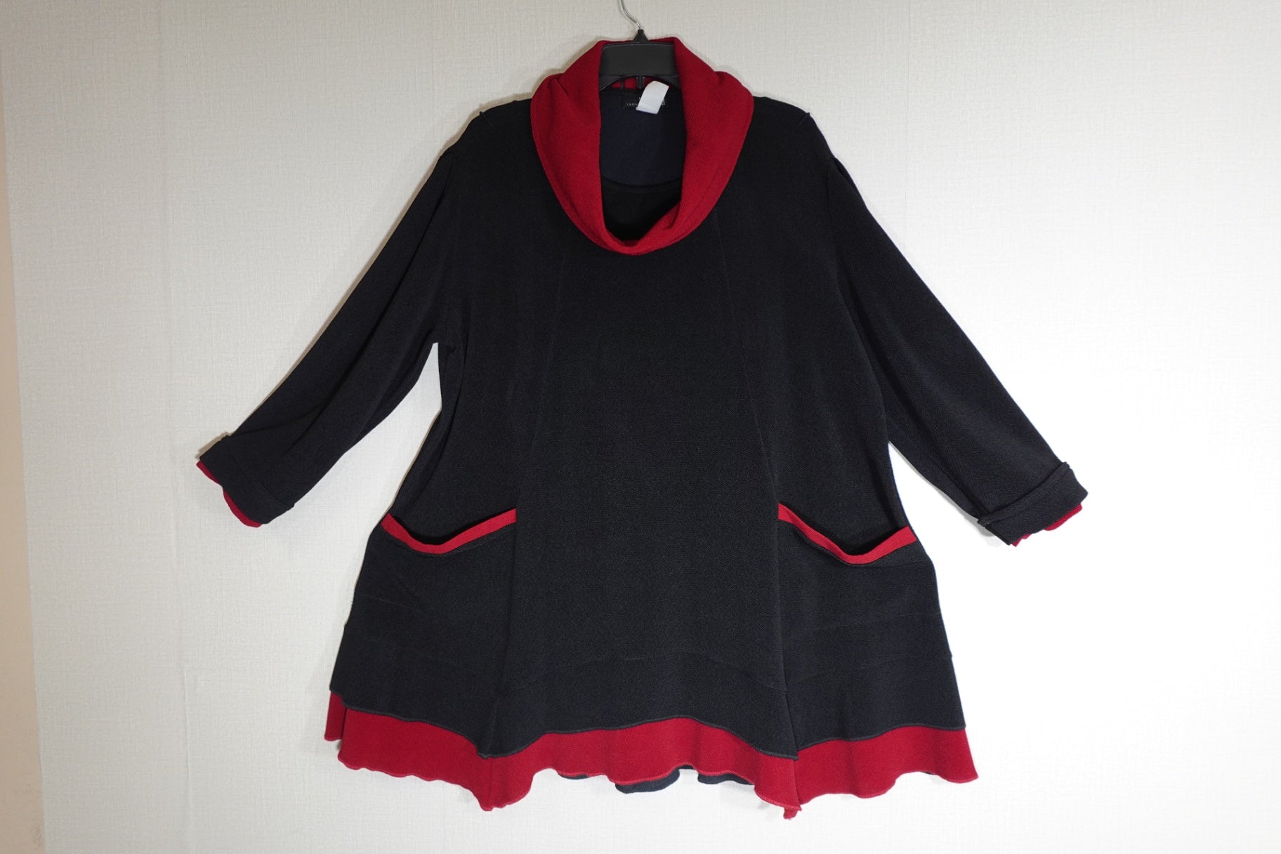 Moonlight Y&S fashion design, 3/4 SLEEVE TOP with detachable cowl, 2X