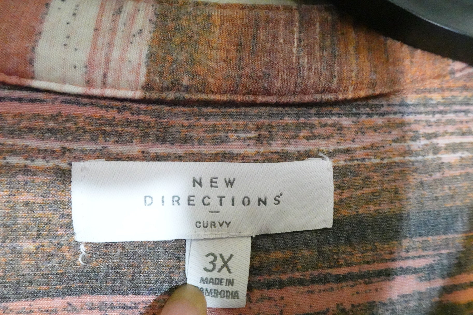 New Directions, 3/4 SLEEVE TOP, 3X