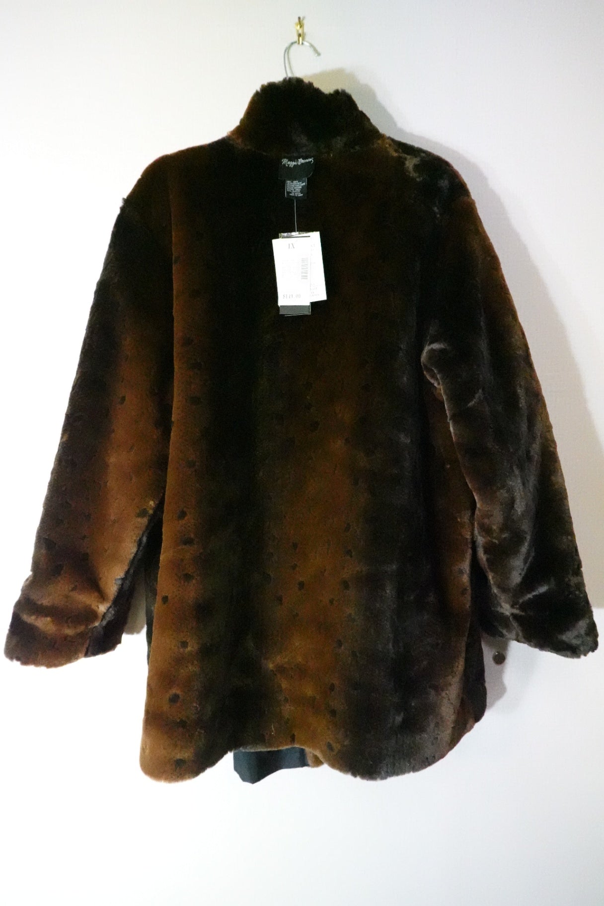 Maggie Barnes, NEW Faux Fur Reversible Coat,