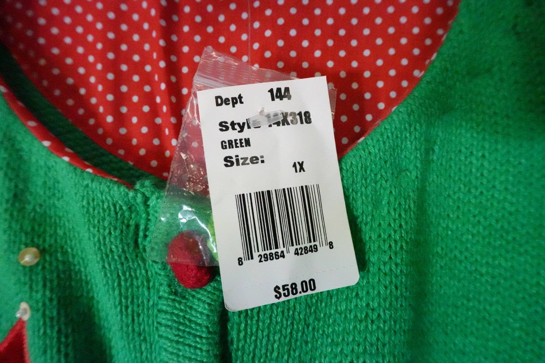 Heirloom Collectables, Santa Cardigan, 1X