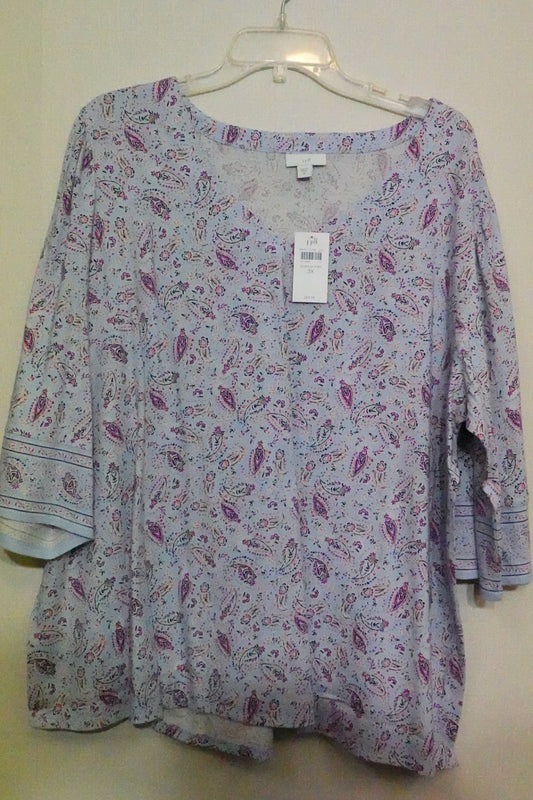 J. Jill, NEW 3/4 Sleeve Top, 3X
