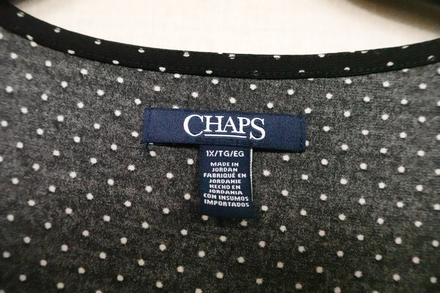 CHAPS, SHORT SLEEVED TOP, XL (1X)