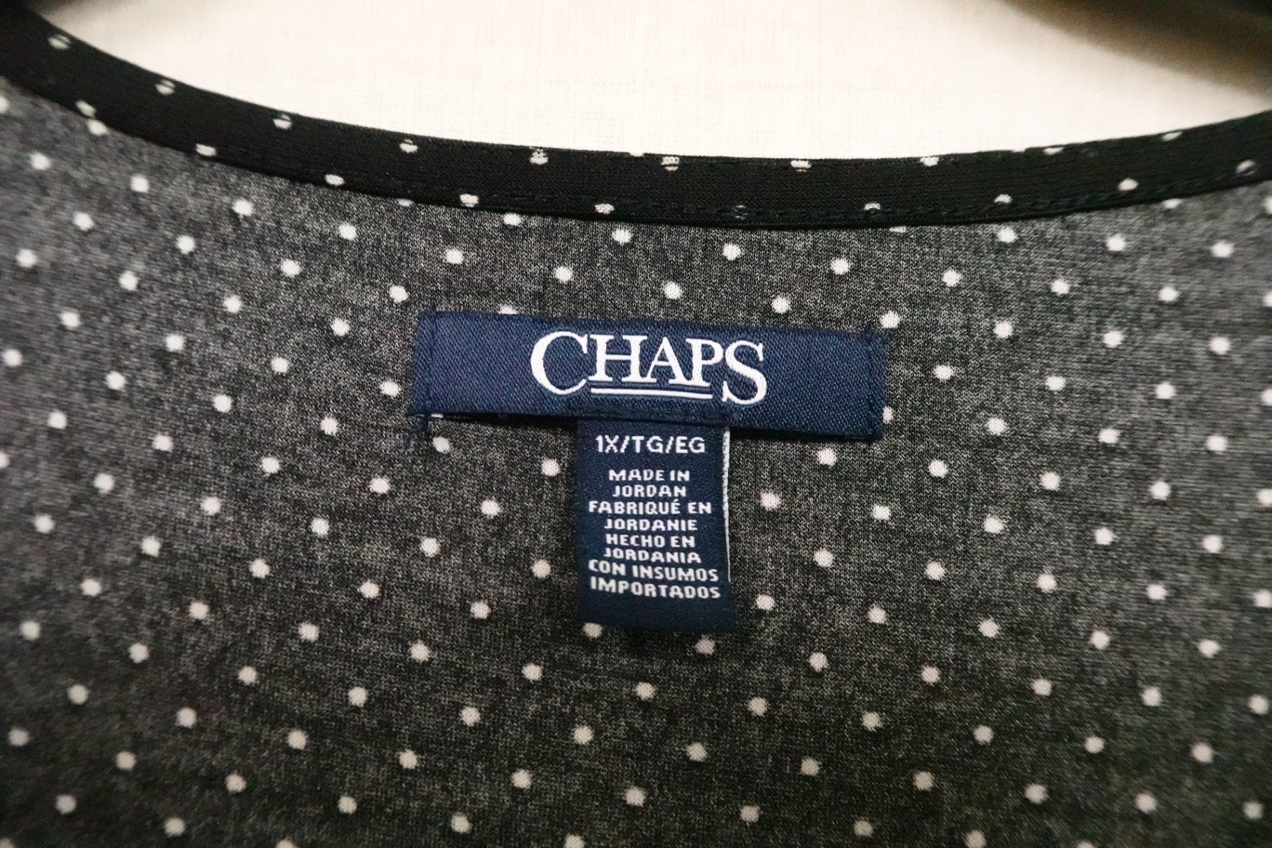 CHAPS, SHORT SLEEVED TOP, XL (1X)