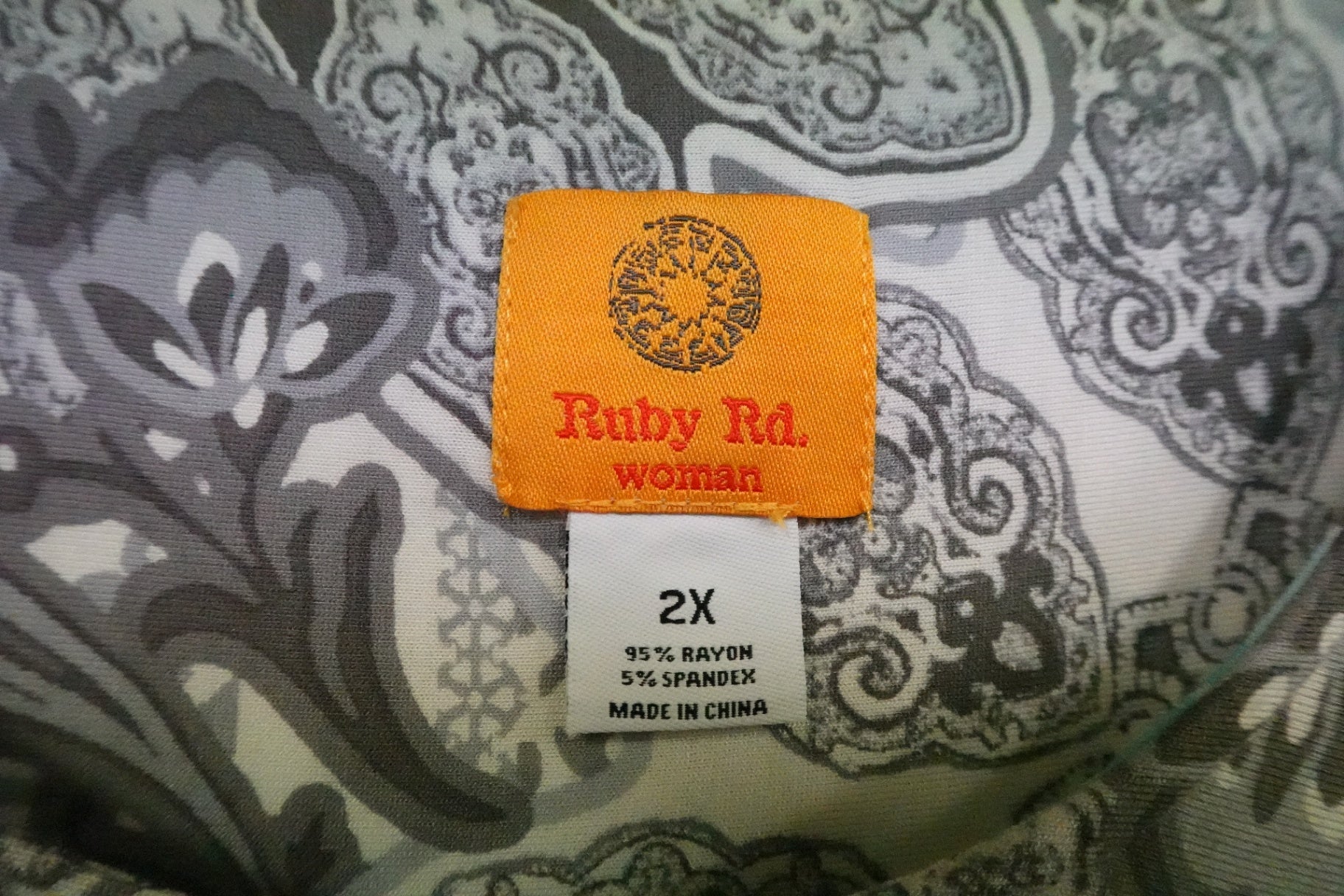 Ruby Rd., 3/4 SLEEVE TOP, 2X