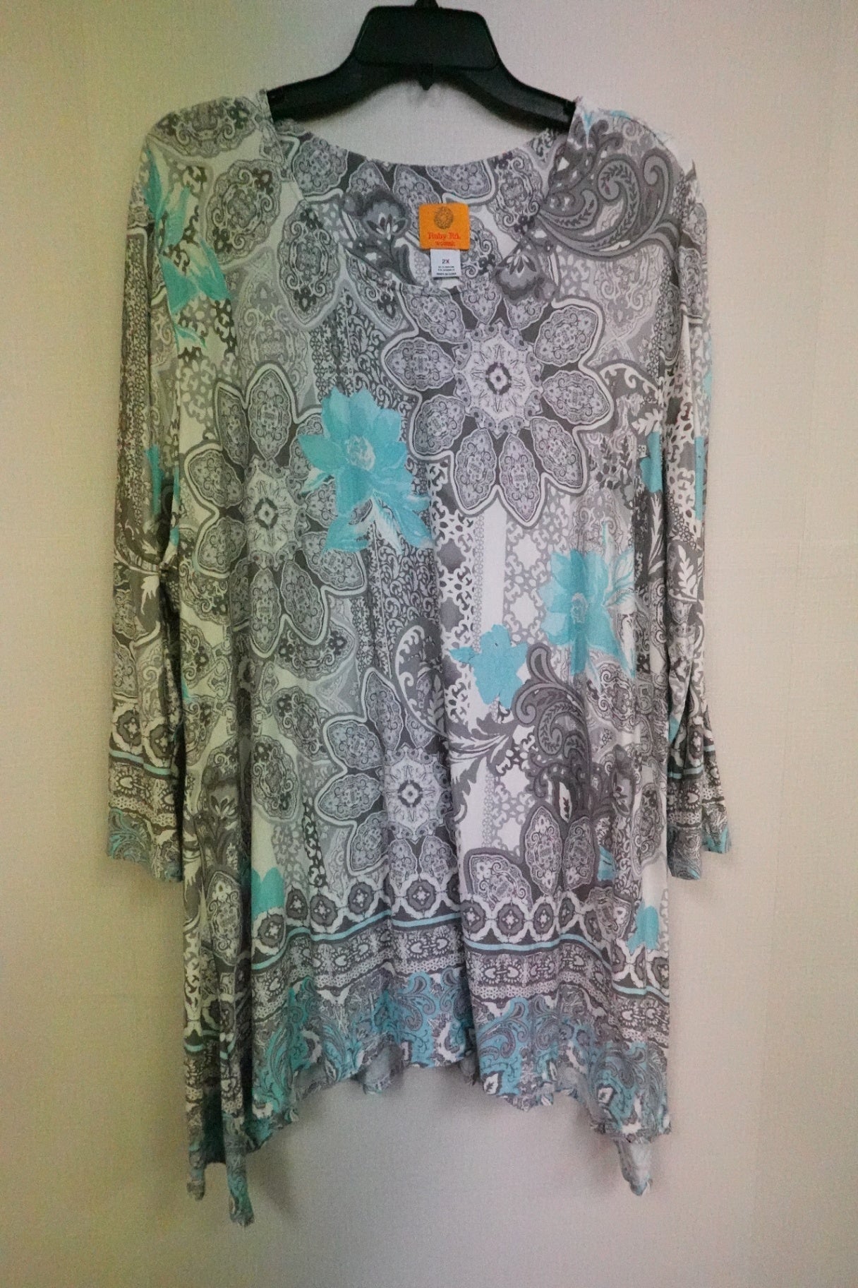 Ruby Rd., 3/4 SLEEVE TOP, 2X