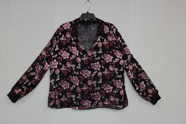 WHITE HOUSE BLACK MARKET Sheer Tops Long Sleeve Button Down, Large