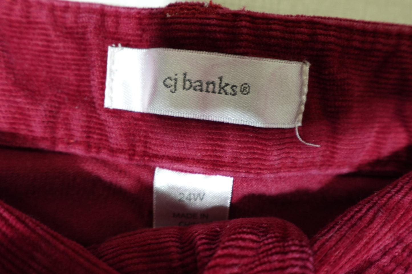 CJ Banks, Corduroy Jeans, Size 24W