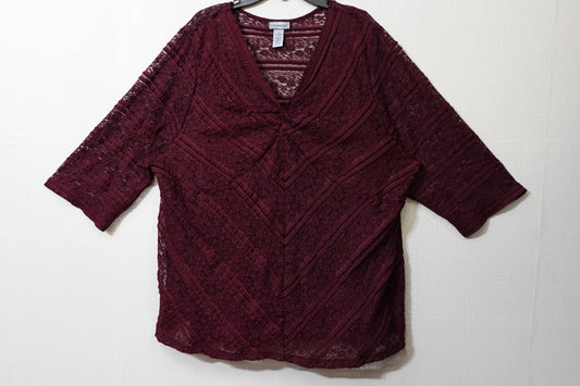 CATHERINES, 3/4 SLEEVE TOP, Size 26/28W