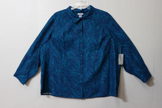 Catherines, New Long Sleeve Button Down, Size 26/28