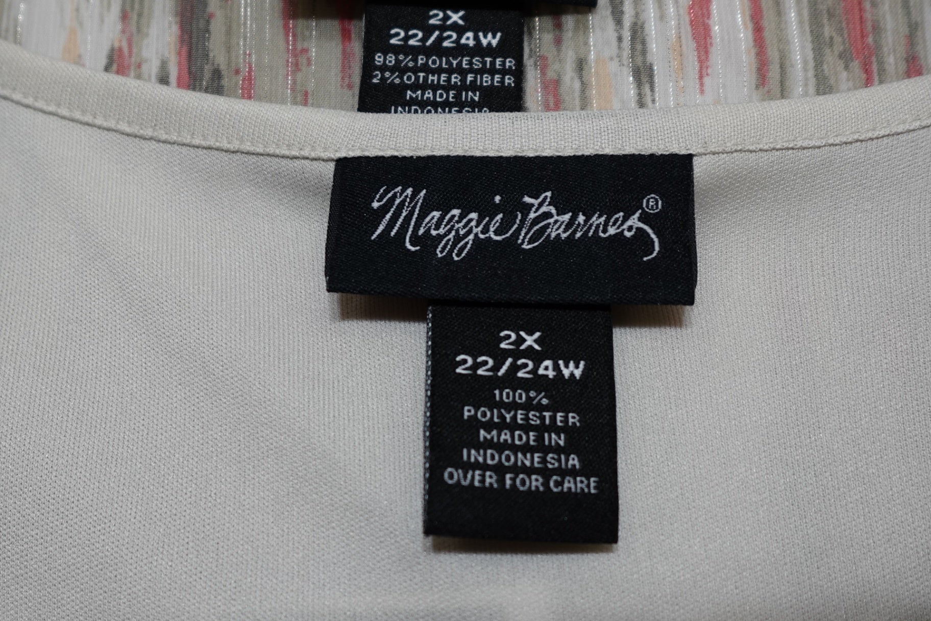 Maggie Barnes, New 3/4 Sleeve Button Down Shirt & Shell Set, Size 22/24W
