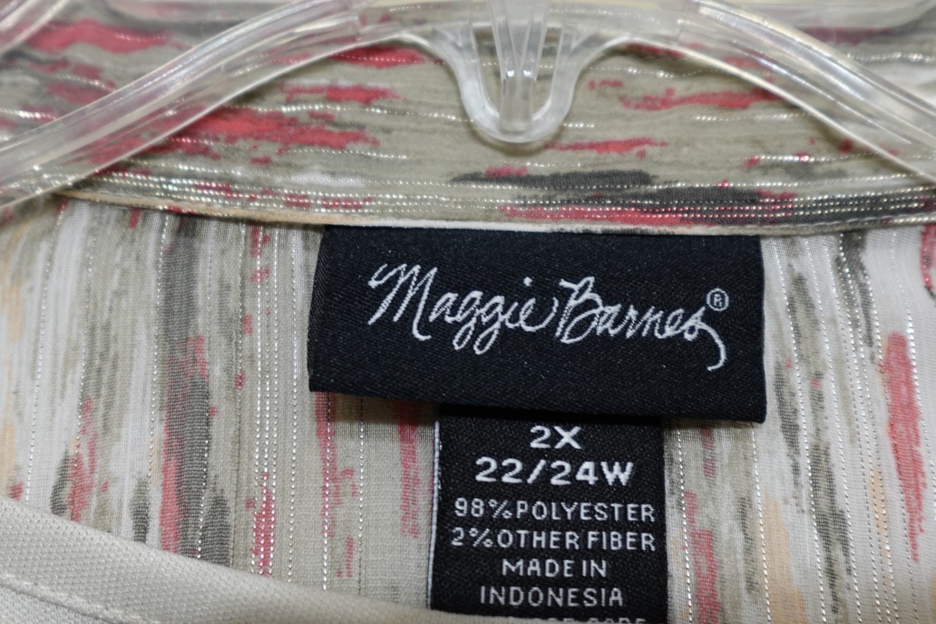 Maggie Barnes, New 3/4 Sleeve Button Down Shirt & Shell Set, Size 22/24W