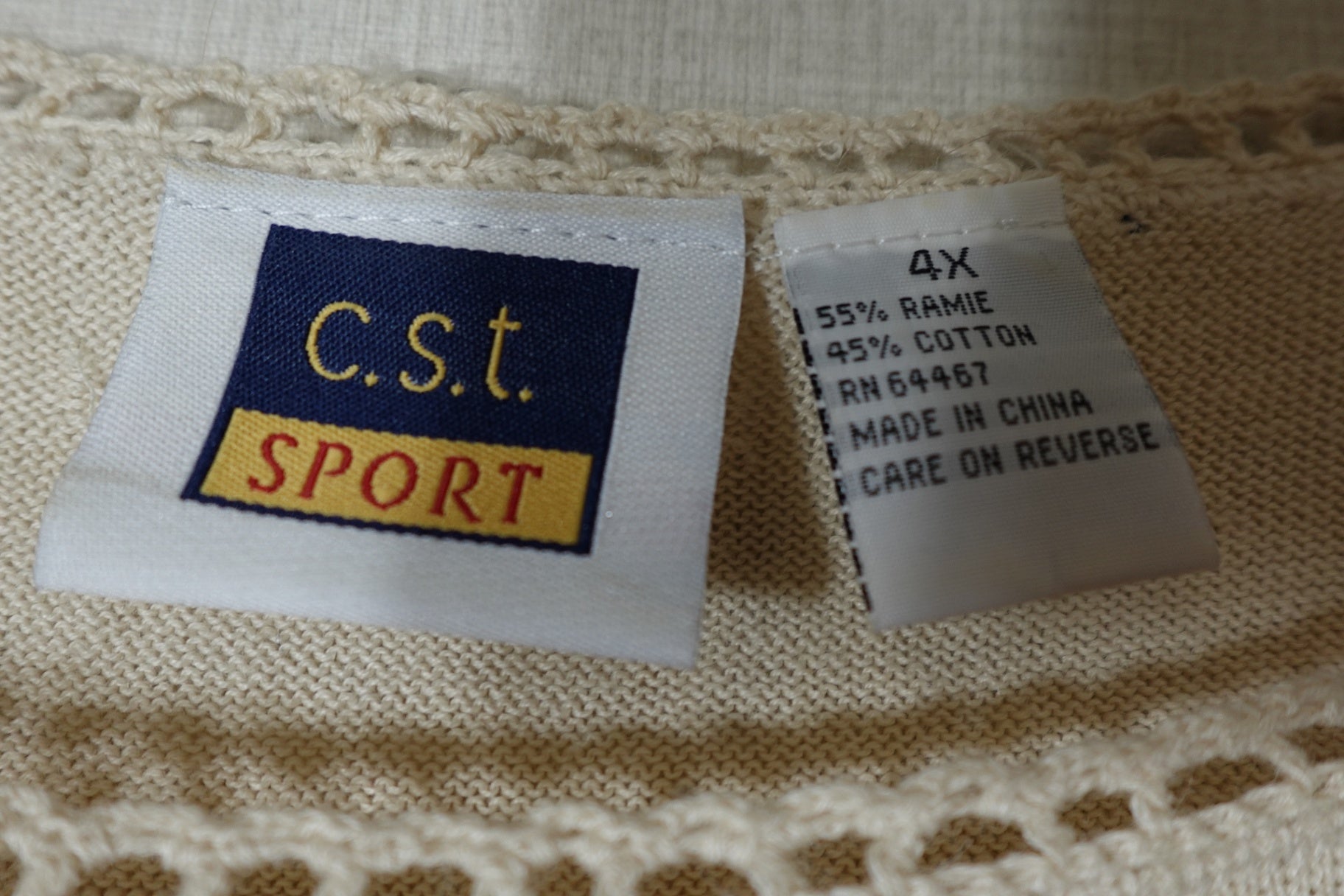 C.S.T SPORT, Sleeveless Top, Size 4X