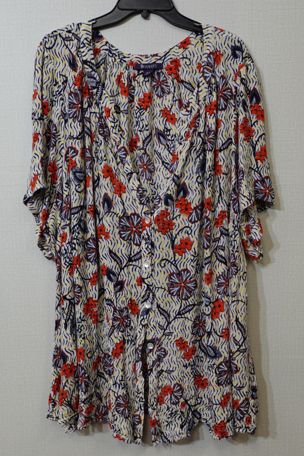 Roaman's, Short Sleeve Top, Size 36W