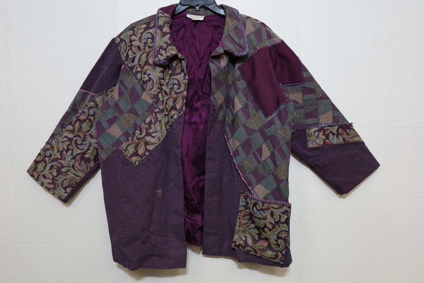 Designs By Sharon, Boho Patchwork Jacket (Damaged Spot On Front Panel), Size Xl