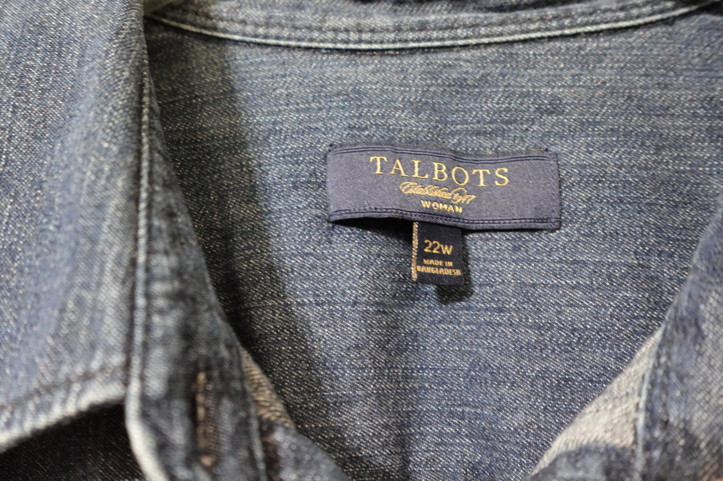 Talbots, Long Sleeve Button Down Top, Size 22W