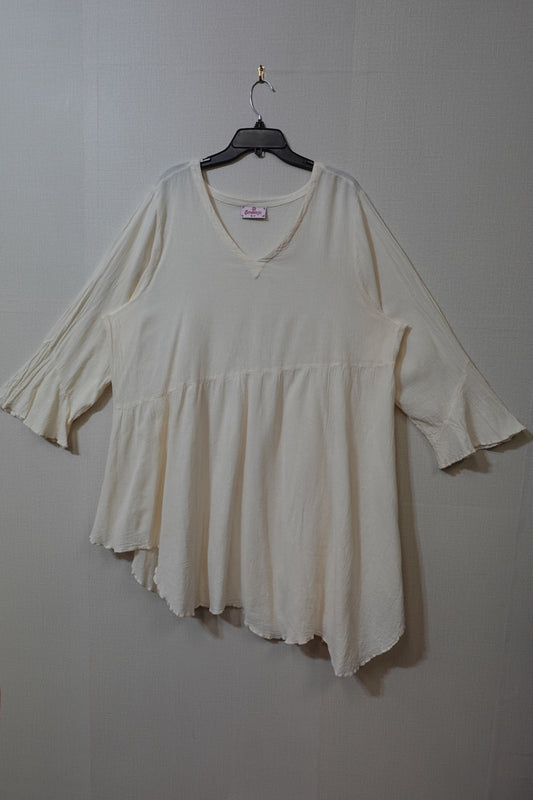 Cotton Ways, 3/4 Sleeve Tunic Short Dress, Size 3X