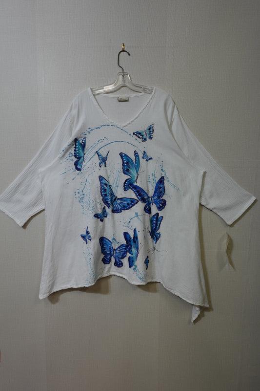 New Cotton ways, Short Sleeve Tunic w/pockets, Size 4X